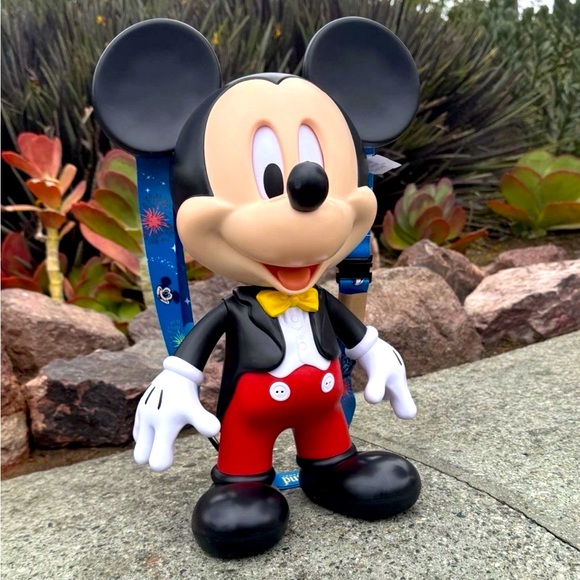 Talking Moving Mickey Mouse Popcorn Bucket Disneyland 70th Celebration - Picture 1 of 3